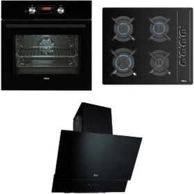 Resim Teka Ankastre Set CHEF 7; HAK 627 BK Ankastre Fırın, GBC 64002 KBC Ankastre Ocak, TVT 60.1 Black Dav 