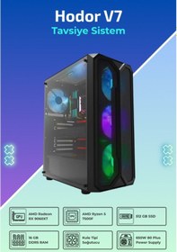 Resim IH Hodor V7 R5-7500F 16 GB 512 GB SSD 8 GB RX9060XT FreeDos Masaüstü Oyuncu Bilgisayarı 