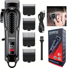 Resim SOLIMPIA Profesyonel Erkek Saç Kesme Makineleri - Kablosuz & Kablolu, USB Şarj Edilebilir Sakal Düzeltici ve Sınır Taraklı, Saç Kesimi & Bakımı için İdeal, Berber Makineleri 
