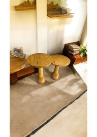 Resim Simillo Wood Ahşap 2'li Set Konik Model Mantar Yan Sehpa Modern Fiskos / Koyu Ceviz Re Kod:trd10692 Kahverengi 