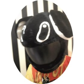 Resim Kaskmania Kask Kılıfı Peluş Siyah Stıtch 