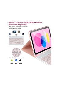 Resim M.Tk Moveteck Apple Uyumlu iPad 10.Nesil 10.9 Klavyeli Tablet Kılıfı 