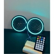 Resim 1 Takım 16 cm (2 Adet) Noen Rgb LED Midrange Kapağı Işıklı Midrange Hoparlör Kapağı Kumanda Adaptö 