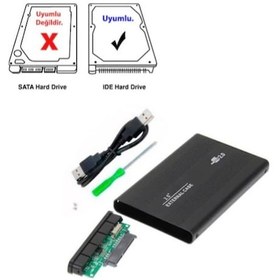 Resim USB 2.0 To IDE Harici Taşınabilir 2.5" Metal HDD Kutusu Harddisk 