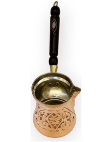 Resim Paşa İşlemeli 6 Kişilik Bakır Cezve 