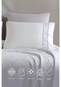 Resim Elart Giza Battaniye Seti Tek Kişilik 4 Parça Gri Gri 