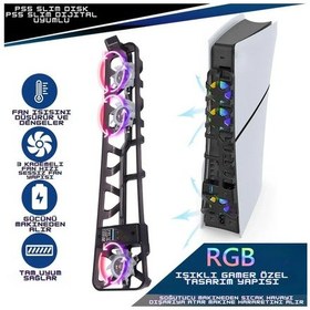 Resim Tp5-3538s Ps5 Slim Disk Ps5 Slim Dijital Uyumlu Hız Ayarlı Rgb Arka Soğutucu Fan 