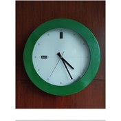 Resim Time Gold Alüminyum Metalik Yeşil Çerçeve Nostaljik Salon Ofis Duvar Saati 36 Cm 