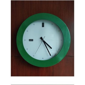 Resim Time Gold Alüminyum Metalik Yeşil Çerçeve Nostaljik Salon Ofis Duvar Saati 36 Cm 
