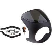 Resim Suntek 7 Inç Motosiklet Far Fairing Ekran Kapağı Evrensel Cafe Racer Için 