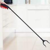 Resim Uzun Saplı Dayanıklı Ticari Çöp Toplayıcı - Kaymaz Kırmızı Tutma Yeri, Ofisler, Depolar ve Kamusal Alanlar İçin Sağlam Plastik Yapı - Profesyonel Temizlikçilerin, Depo İşçilerinin Atık Toplama Aracı - Yer Tasarruflu Tasarım, Ergonomik Kavrama, Tesis Bakımı Malzemeleri 