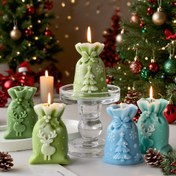Resim 1 Adet Noel Hediye Çantası Mum Seti Silikon Kalıp, El Yapımı Koku Kalıbı, Alçı ve Reçine DIY Dekorasyon Kalıbı, Kolay Kullanım, Temizleme ve Sökme, Banyo, Yemek Masası, Yatak Odası Ev Dekoru İçin Noel Hediyesi 