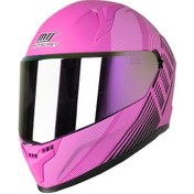Resim Mts M-910 Fuchsia Lady Güneş Vizörlü Motosiklet Kaskı Mat Pembe - Siyah 