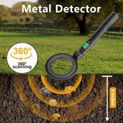 Resim Yüksek Hassasiyetli El Tipi Metal Dedektörü, 360° Dönebilen Bobin, Taşınabilir LCD Alarm Tarama Cihazı, Pil Güçlü Güvenlik Kontrol Cihazı, Dış Mekan İçin Pil Dahil Değil 