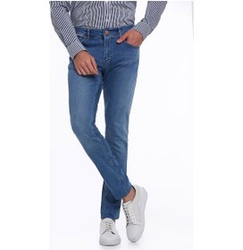 Resim Hatemoğlu Mavi Slim Fit Düşük Bel Düz Paça Basic Kot Pantolon Mavi 