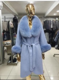 Resim Hakiki Deri Açık Mavi Kadın Kürk Ceket Mont %100 Orijinal Deri Açık Mavi 