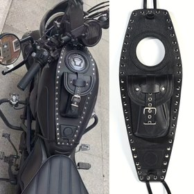 Resim Vintage Motosiklet Sahte Deri Tank Çantası - Telefon, Kulaklık ve Aksesuarlar için Su Geçirmez Depolama, Siyah, Motosiklet Depolama Çantası, Motosiklet Aksesuarı, Şık Aksesuar, Dayanıklı Yapı 