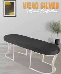 Resim Viego Silver Smooth Bench Puf 