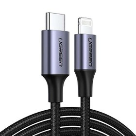 Resim Ugreen Örgülü Type-C Lightning Hızlı 1 Metre Siyah Şarj Kablosu 