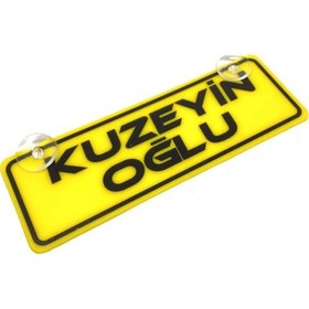Resim Kuzeyin Oğlu Yazılı Sarı Dekor Plaka Vantuzlu Cam Süsü 