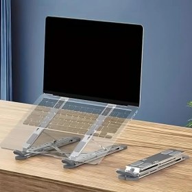 Resim Ayarlanabilir Laptop Standı – 7 Kademeli, Ergonomik, Kaymaz Silikon Destekli, Taşınabilir Dizüstü Bilgisayar ve Tablet Standı 
