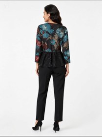 Resim Royteks Fashion "Kadın %100 Pamuk Çiçek Desenli Dantel Detaylı Şık Bolero Ceket" 