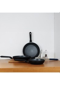Resim Serenk Excellence 3 Adet Granit İndüksiyon Tabanlı Tava Seti, 20-24-28 cm 