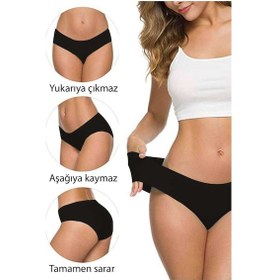 Resim 7 Adet Kadın Dikişsiz Lazer Kesim Esnek İz Yapmayan Külot S4 çok Renkli 