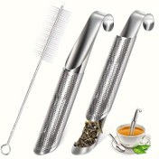 Resim 2 adet Paslanmaz Çelik Çay Demliği Seti, Mutfak ve Yemek Malzemeleri, Kahve, Çay, Espresso Aksesuarları, Çay Süzgeci, Ev Kullanımı İçin Filtre 