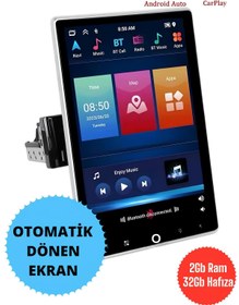 Resim Painner P1003 10.1inç Otomatik Dönen Ekran Android Tek Din Carplay 2gb Ram 32gb Hafıza Multimedya Teyp 