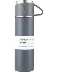 Resim Vkemall 500ml 304 Çelik Termos Bardak, 12 Saat Isı Saklama, Damlacık Önleyici Kapağı, Ev/ofis/doğa İçin Gri Renk EP19 