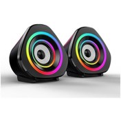 Resim Sada V-119 Güncellenmiş Siyah Masaüstü Hoparlörü - Rgb Işıklı, 3.5mm + Usb, 2.0 Kanal, Mini Multimedya, Güçlü Ses 