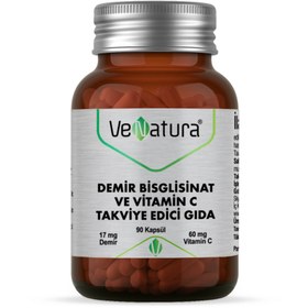 Resim VENATURA Demir Bisglisinat ve Vitamin C Takviye Edici Gıda 90 Kapsül 