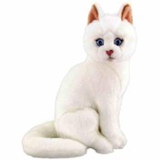Resim Animals Of The World Oturan Beyaz Kedi Peluş Oyunc 
