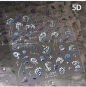 Resim Denizyıldızı Japon Balığı Denizanası Denizatı Kabarcıklar Kabuklu Okyanus Gevrek Balina Sazan Yapışkanlı Nail Art Etiketler Manikür Çıkartmaları Black 