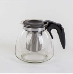 Resim Büro Ev Ofis Çay Keyfi İçin Cam Süzgeçli Demlik Gri 