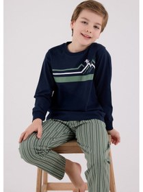 Resim Rolypoly Erkek Çocuk Lacivert Pijama Takımı Rp3648-c-v1 