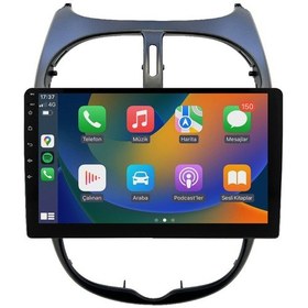 Resim Peugeot 206 Android Multimedya Sistemi 2006-2011 8+256 Gb Premium Ekran Teyp Yazılımsal 9" 