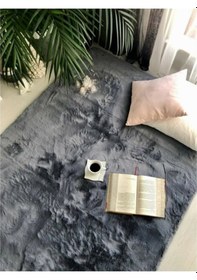 Resim Saraz Halı Tavşan Tüyü Post Puffy Antrasit 