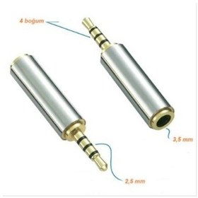 Resim 2.5Mm Erkek To 3.5Mm Dişi Stereo Dönüştürücü 