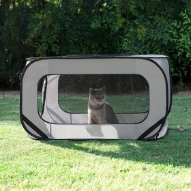 Resim 1 Adet, Klasik Taşınabilir Kedi Kafesi, Kilitlenebilir Fermuarlı Köpek Kulübesi, Katlanabilir Seyahat Dış Mekan Evcil Hayvan Çiti, Kedi Ve Köpek Oyun Çadırı, Kapalı Oyun Alanı, Kediler Için Doğum Kutusu, Kolay Depolama 