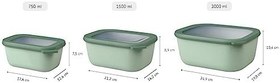 Resim Mepal Multi Bowl Cirqula Rectangular Dikdörtgen Saklama Kabı 1500 Ml- Nordic Blush 