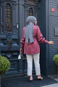 Resim N.S NEVA STYLE Düğmeli Gül Kurusu Tesettür Gömlek 19028GK 