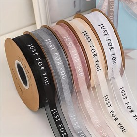 Resim 1 adet "Sadece Sen İçin" Polyester Saten Kurdele, 50yd - Çiçek Buketleri & Hediye Paketleme için Çeşitli Renklerde Zarif Şeffaf Kumaş, 2.5cm Genişliğinde - Pasta Dekoru & El İşleri için Mükemmel, Çiçek Buketi için Kurdele 