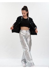 Resim Zekids Kız Çocuk İçi Kapitone Kot Kolej Mont-13424-siyah Siyah 