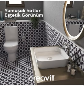 Resim Creavit Lara Duroplast Yavaş Kapanan Klozet Kapaklı Beyaz Set 
