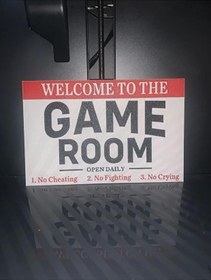 Resim GAME ROOM KAPISI TABELASI - Oyun Odası Dekoratif Uyarı Levhası 