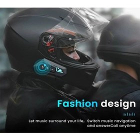 Resim Bluetooth 5.0 Motosiklet Mikrofonu Uyumlu Kask İçin Kulaklık İntercom Bluetooth Interkom 