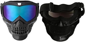 Resim Motosiklet Gözlüğü Maskesi Kayak Sporları Yarış Gözlükleri Buğu Önleyici UV Koruma Açık Hava Etkinlikleri Için Çıkarılabilir Gözlükler 