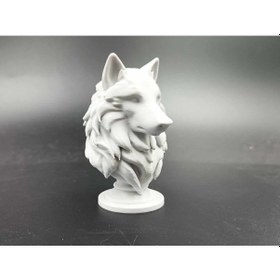 Resim Kurt Heykeli Beyaz Renk Mini Figür Oyuncak 10cm Balık 